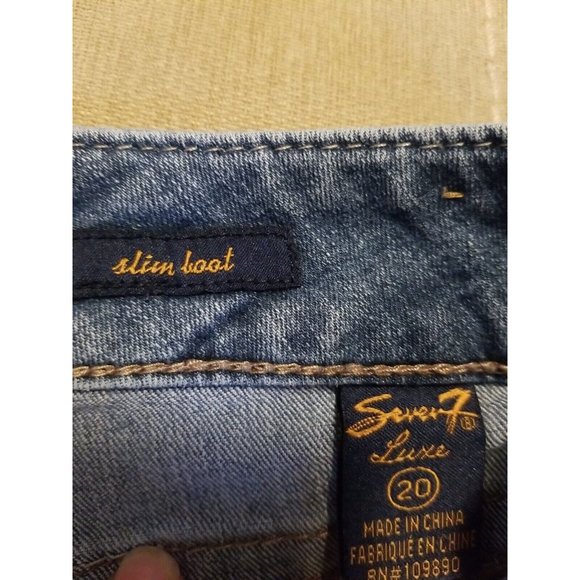 Seven 7 for all mankind Slim Boot JEANS Size 20 - Picture 4 of 5